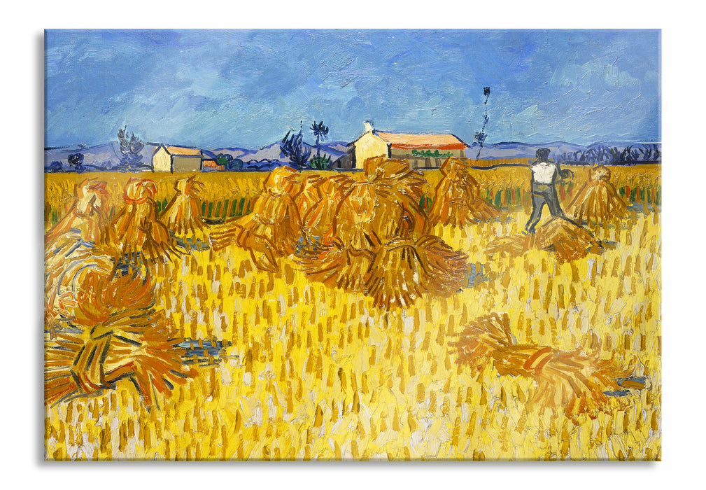 Pixxprint Vincent Van Gogh - Getreide-Ernte in der Provence , Glasbild