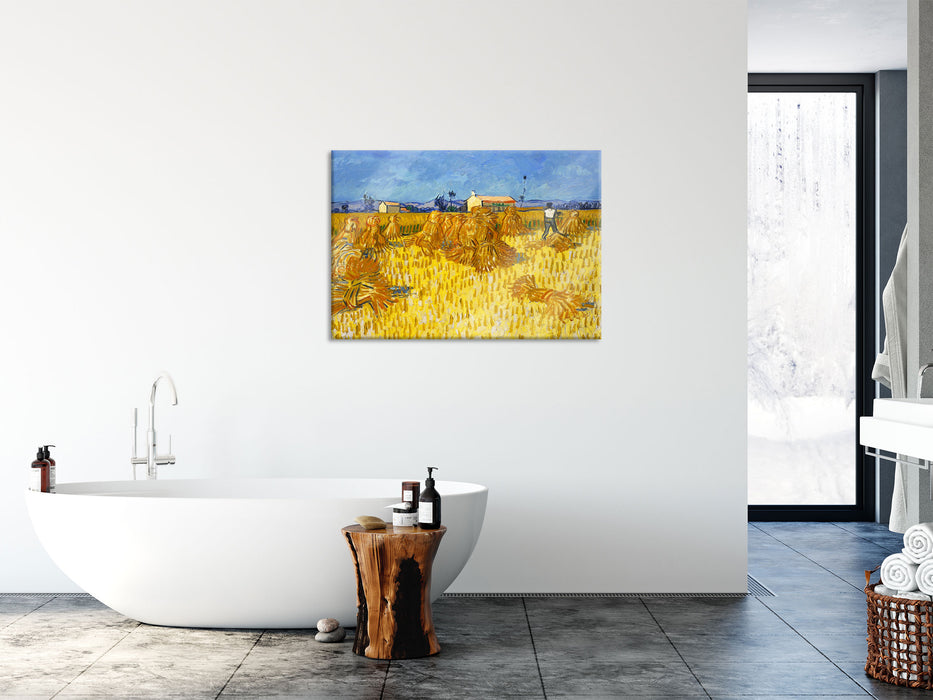 Vincent Van Gogh - Getreide-Ernte in der Provence , Glasbild