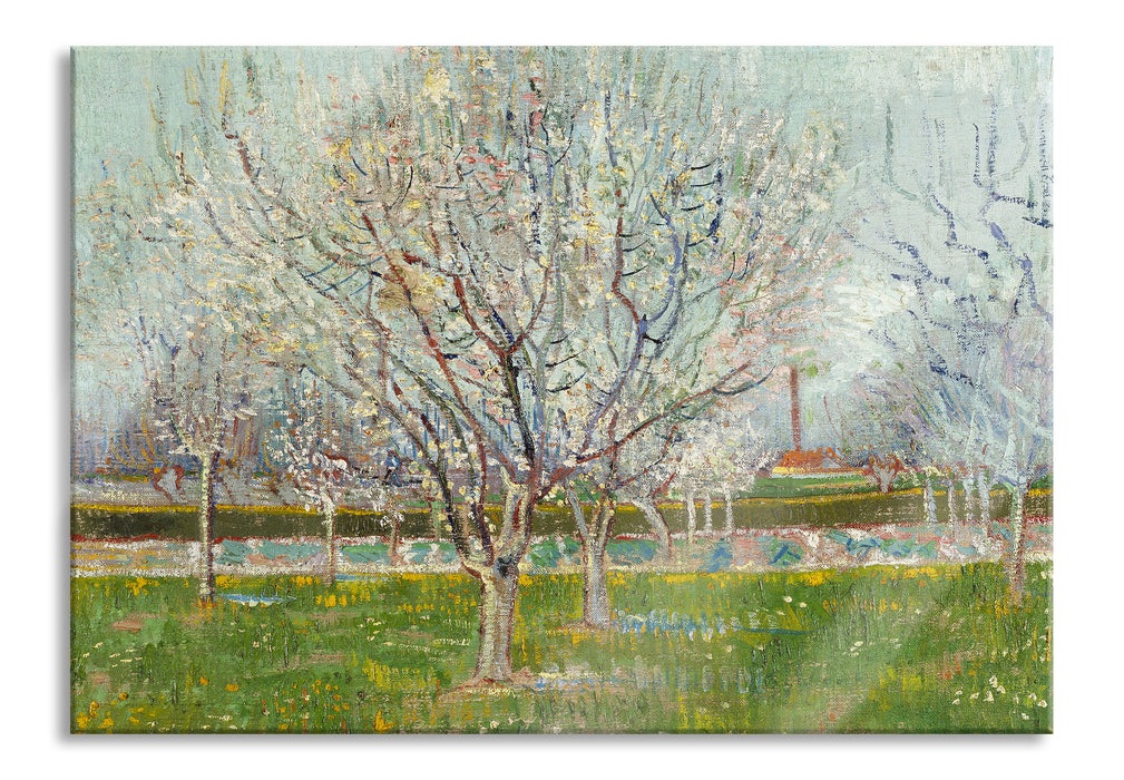 Vincent Van Gogh - Blühender Obstgarten Pflaumenbaum , Glasbild