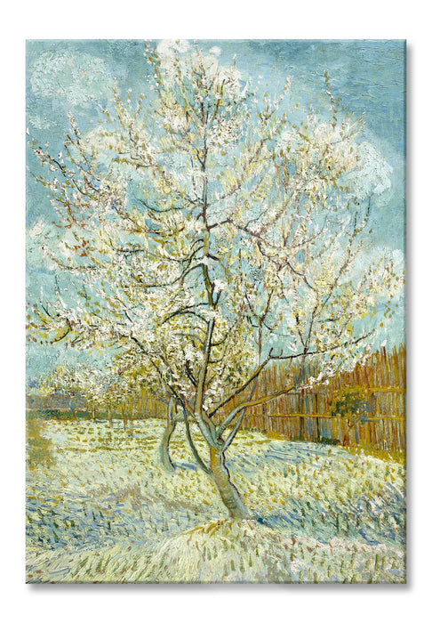 Vincent Van Gogh - Der pinke Pfirsischbaum , Glasbild