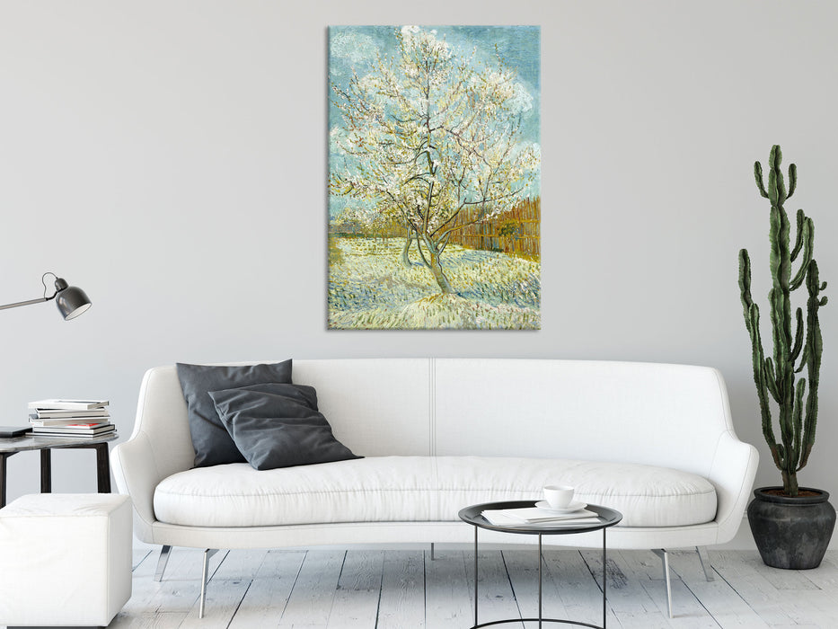 Vincent Van Gogh - Der pinke Pfirsischbaum , Glasbild