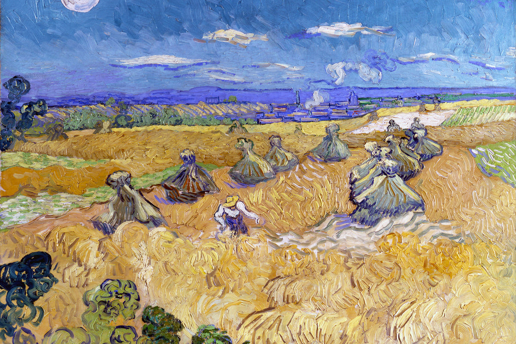 Vincent Van Gogh - Weizenfeld mit Mähern Auvers , Glasbild