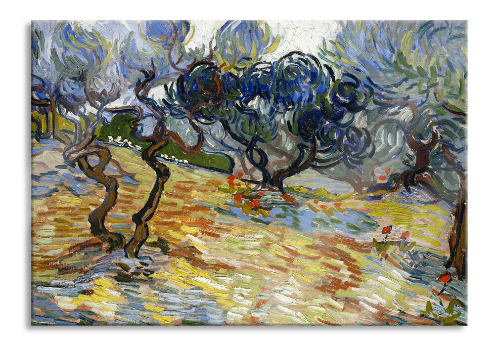 Pixxprint Vincent Van Gogh - Oliven-Bäume , Glasbild