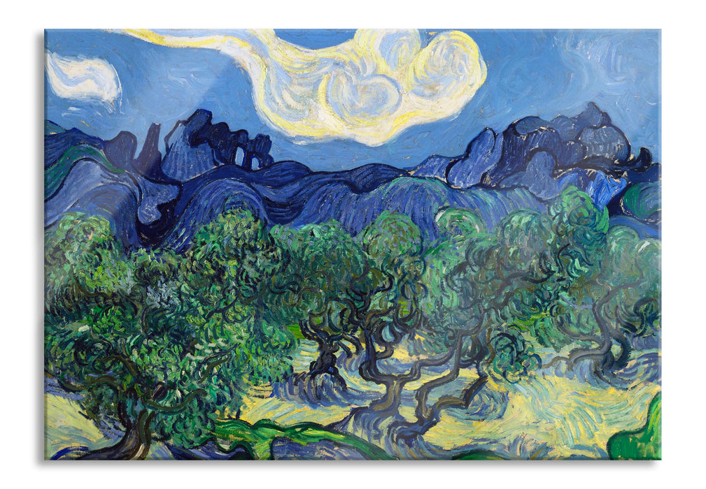 Vincent Van Gogh - Die Oliven-Bäume , Glasbild
