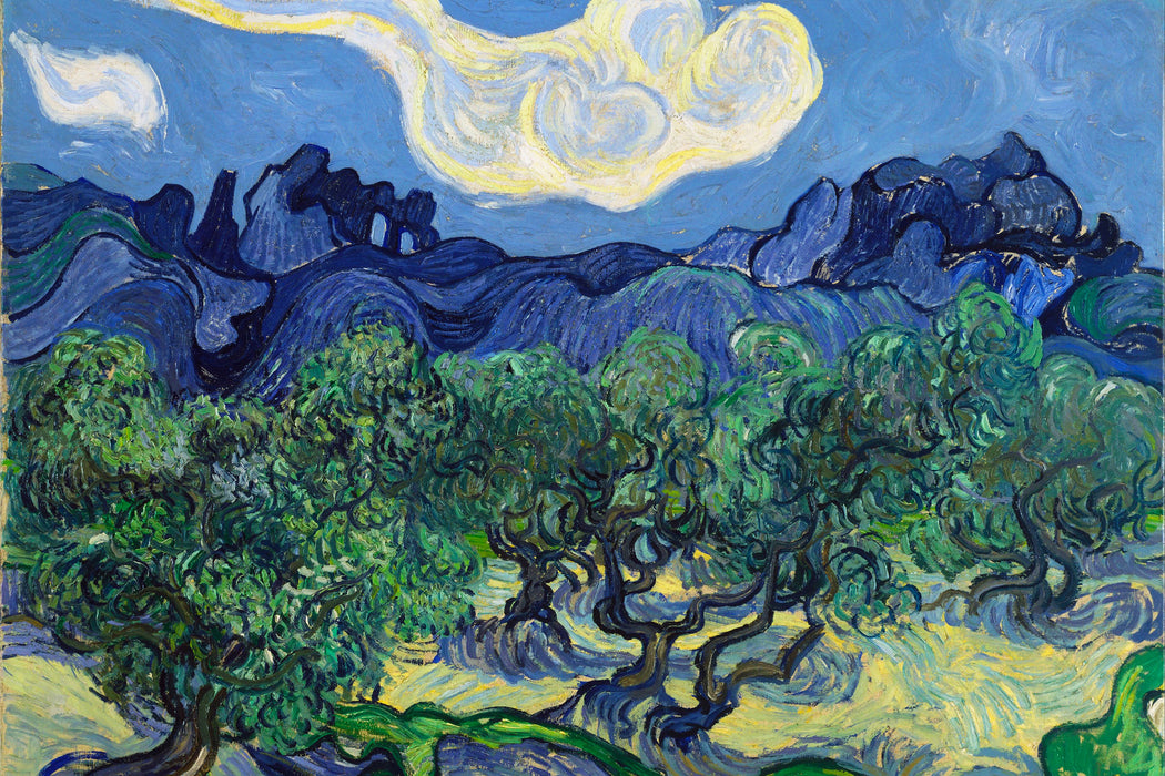 Vincent Van Gogh - Die Oliven-Bäume , Glasbild