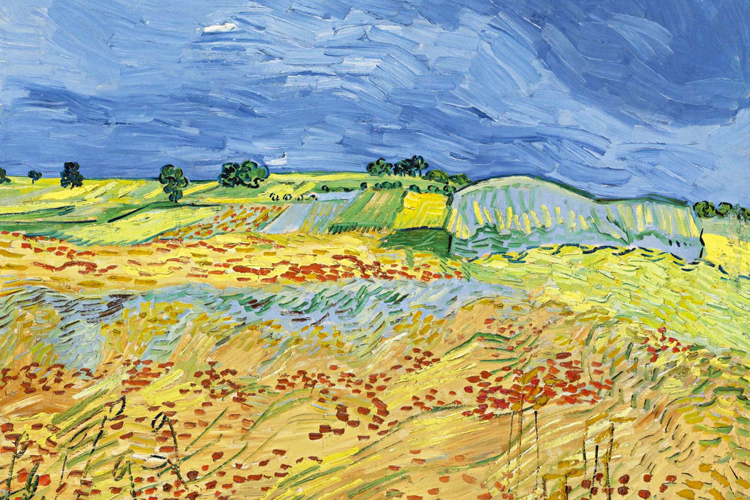 Vincent Van Gogh - Weizenfeld mit stürmischem Himmel , Glasbild