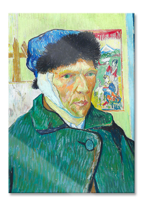 Pixxprint Vincent Van Gogh - Selbstportrait mit bandagiertem Ohr, Glasbild