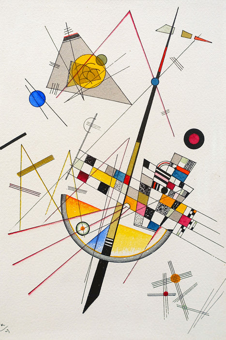 Wassily Kandinsky - Delikate Spannung , Glasbild