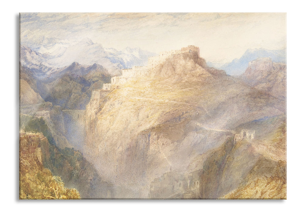 Pixxprint William Turner - Fort of L'Essillon Val de la Maurienne, Glasbild