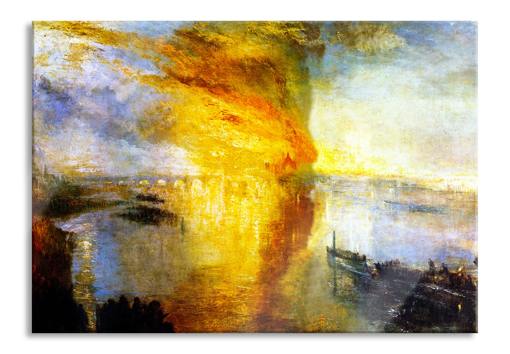 Pixxprint William Turner - The fire at the Parliament building, Glasbild