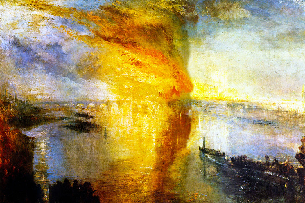 William Turner - The fire at the Parliament building, Glasbild