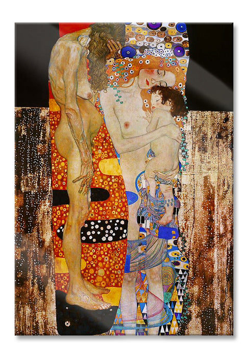 Gustav Klimt - Die drei Lebensalter einer Frau , Glasbild