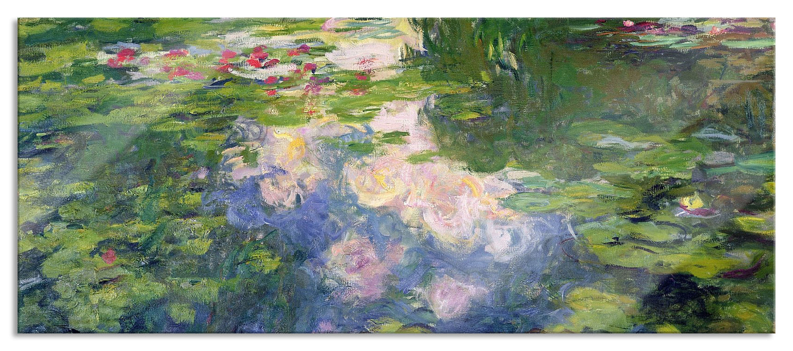 Pixxprint Claude Monet - Seerosen II, Glasbild Panorama