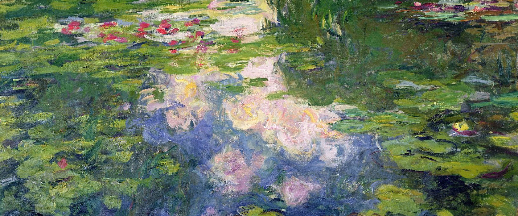 Claude Monet - Seerosen II, Glasbild Panorama