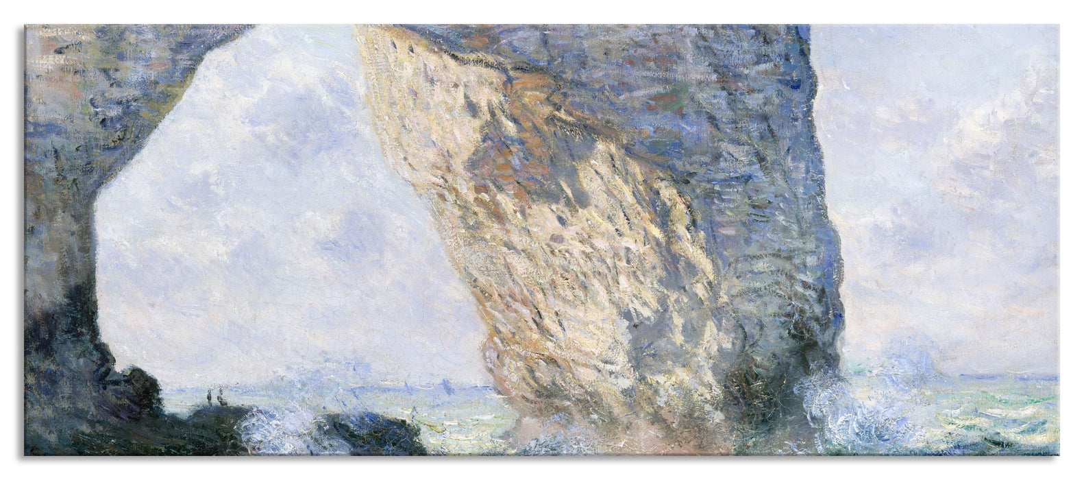 Pixxprint Claude Monet - Das Manneporte bei Etretat, Glasbild Panorama