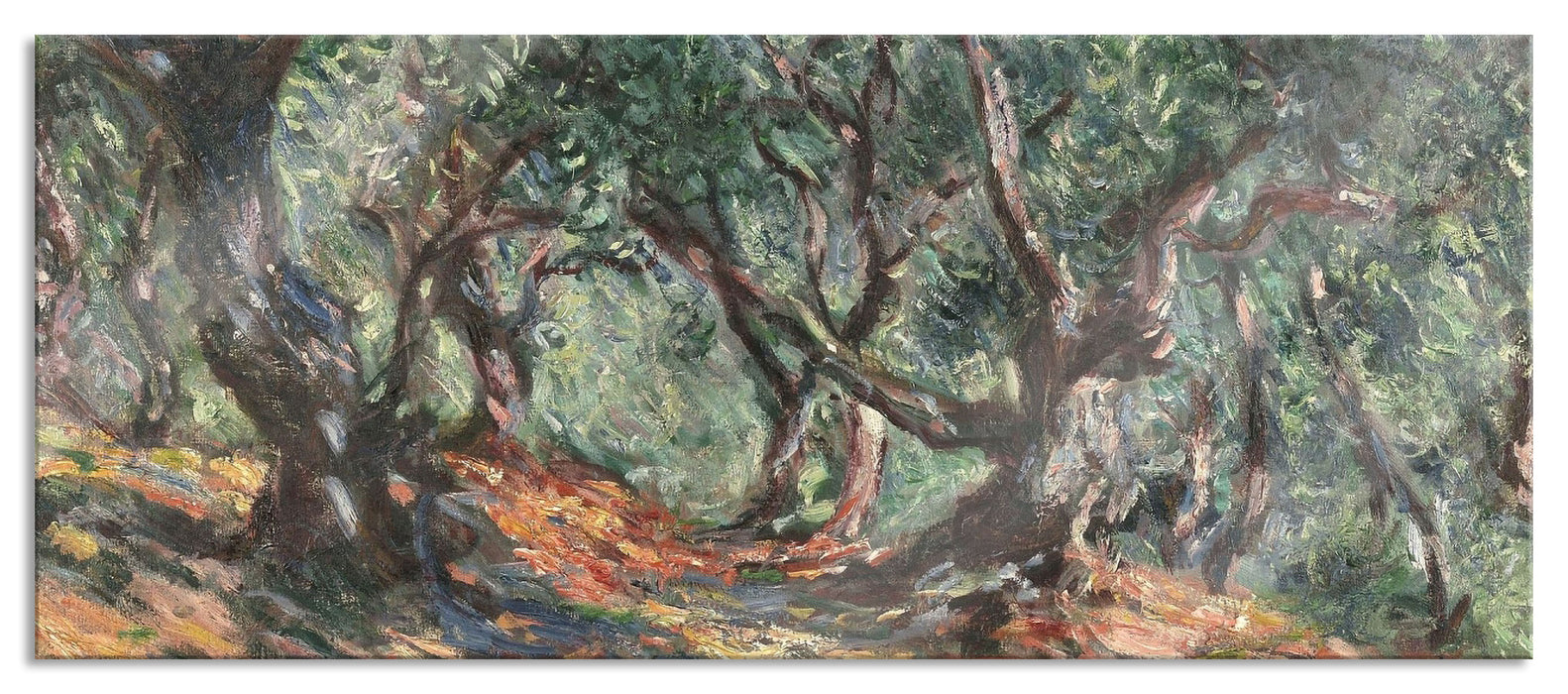 Claude Monet - Die Bodmer Eiche Fontainebleau, Glasbild Panorama