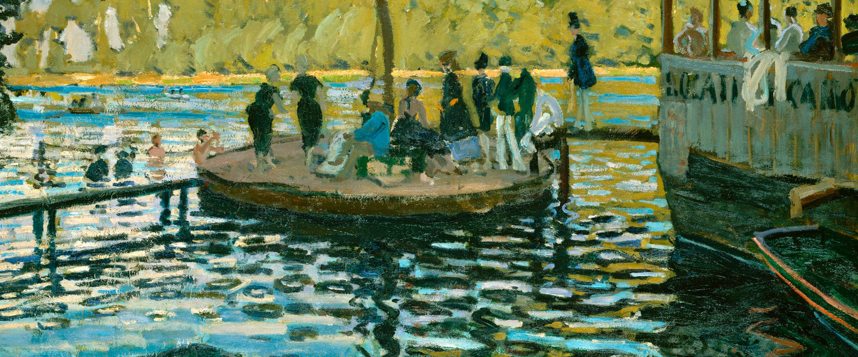 Claude Monet - Badende in La Grenouillère, Glasbild Panorama