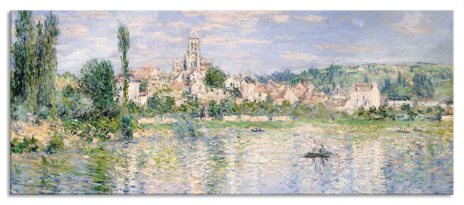 Pixxprint Claude Monet - Vétheuil im Sommer, Glasbild Panorama
