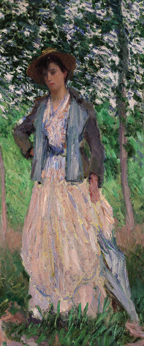 Claude Monet - Die Spaziergängerin Suzanne Hoschedé, Glasbild Panorama