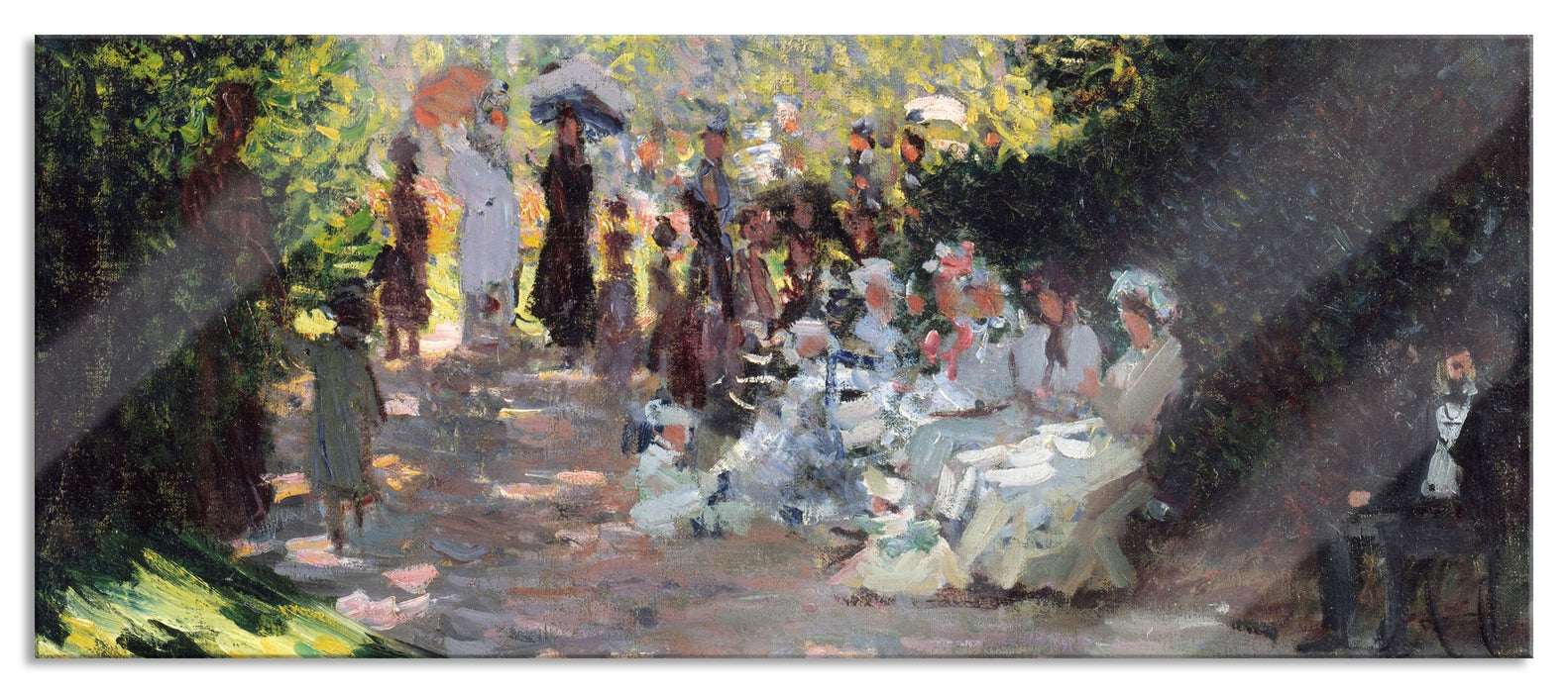 Pixxprint Claude Monet - Der Park Monceau, Glasbild Panorama