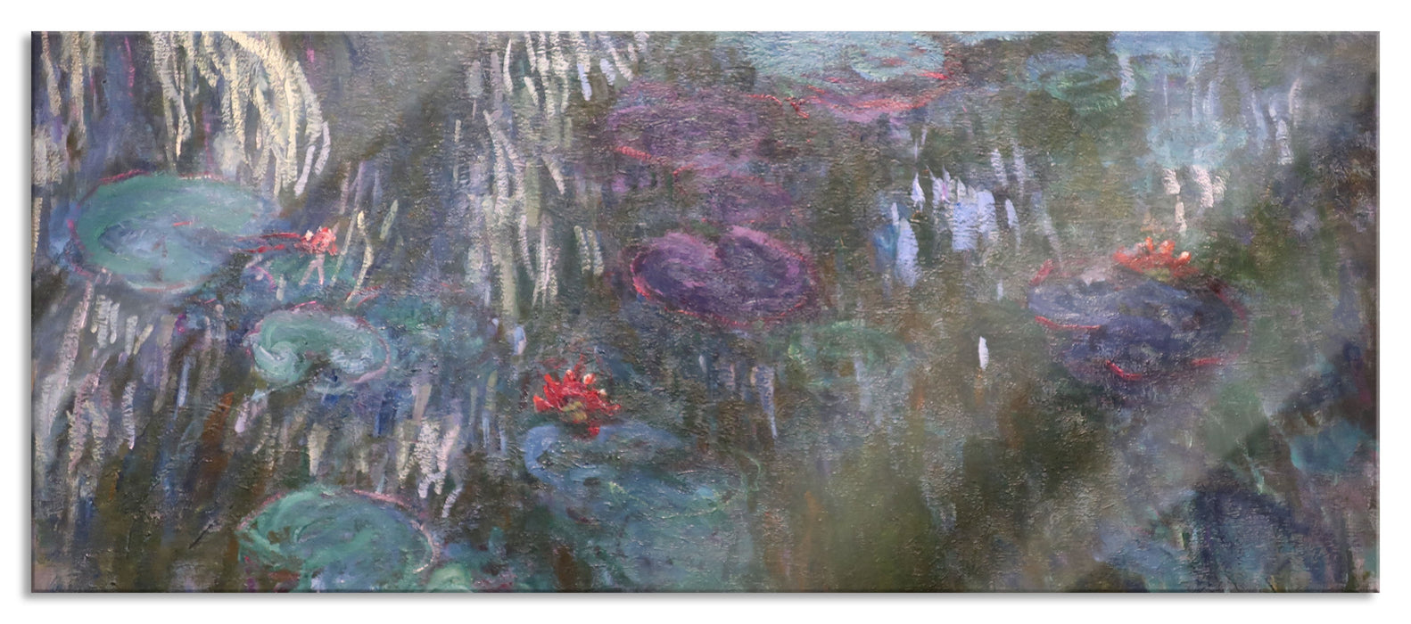 Pixxprint Claude Monet - Seerosen III, Glasbild Panorama