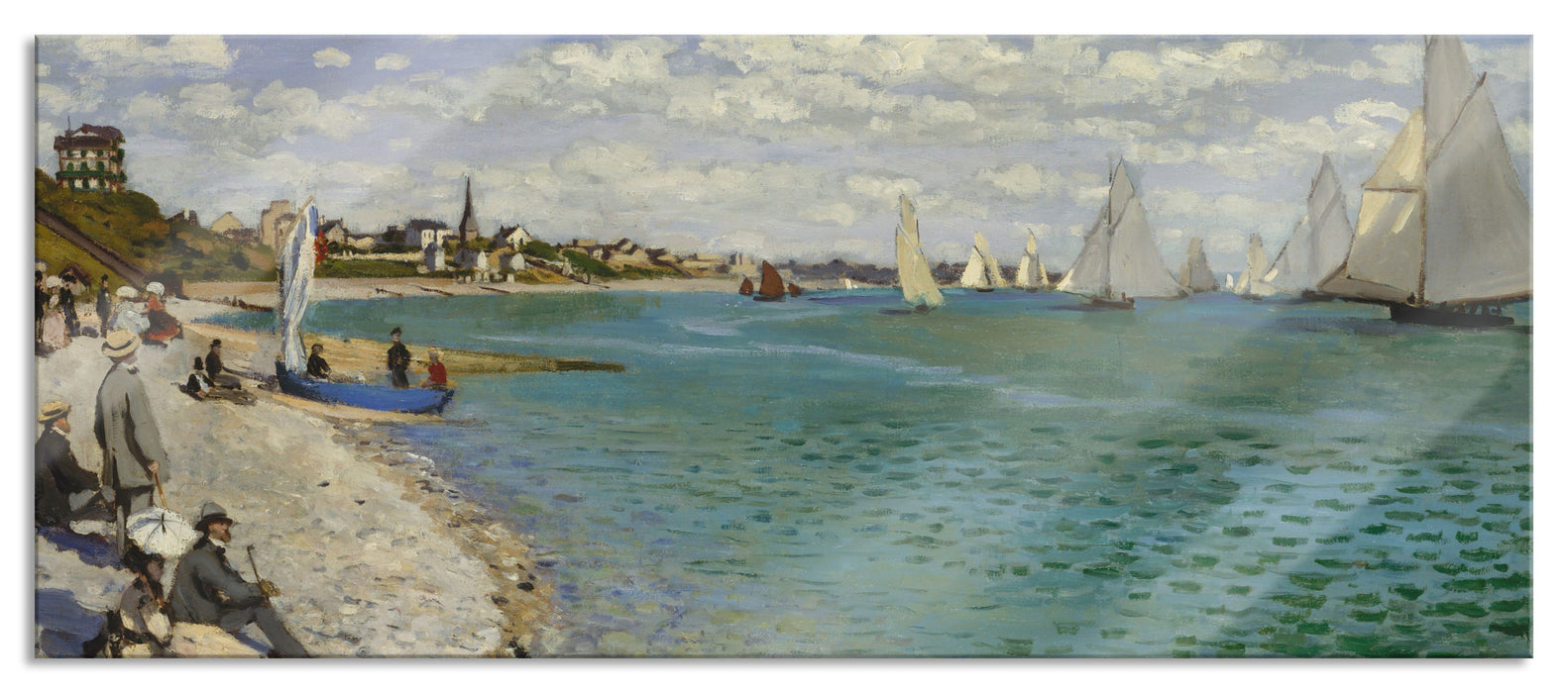 Claude Monet - Regatta bei Sainte, Glasbild Panorama