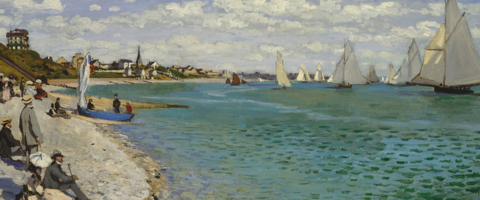 Claude Monet - Regatta bei Sainte, Glasbild Panorama