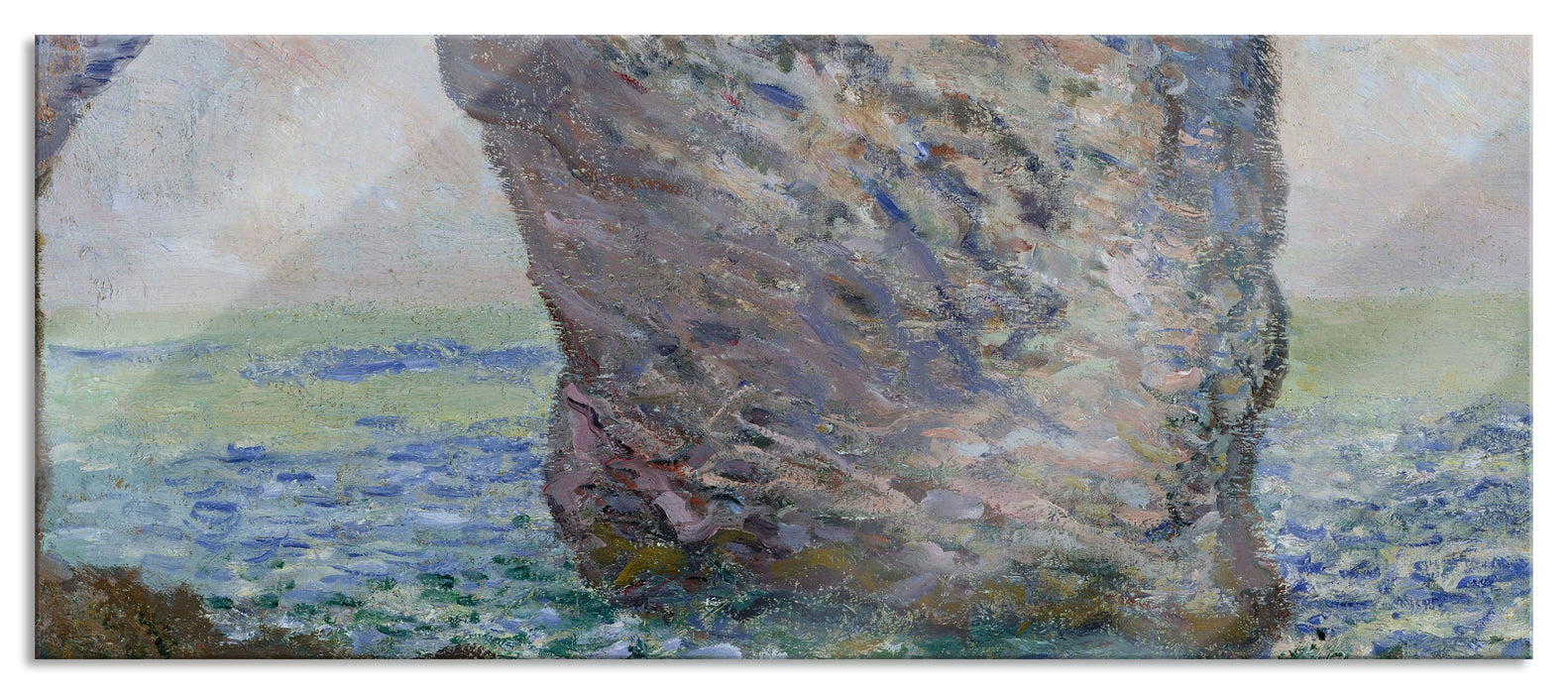 Claude Monet - Die Manneporte bei Étretat, Glasbild Panorama