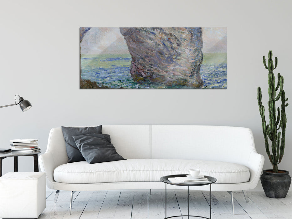 Claude Monet - Die Manneporte bei Étretat, Glasbild Panorama