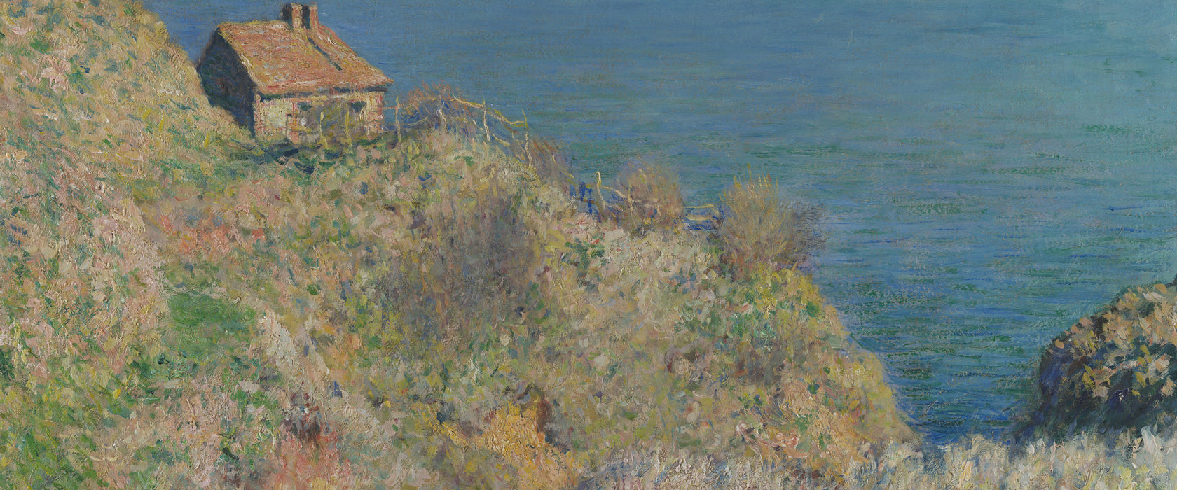 Claude Monet - Die Hütte des Zollwächters, Glasbild Panorama