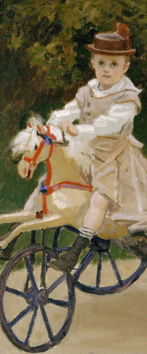 Claude Monet - Jean Monet auf seinem Pferderad, Glasbild Panorama