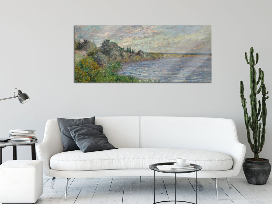 Claude Monet - Die Seine bei Vétheuil, Glasbild Panorama