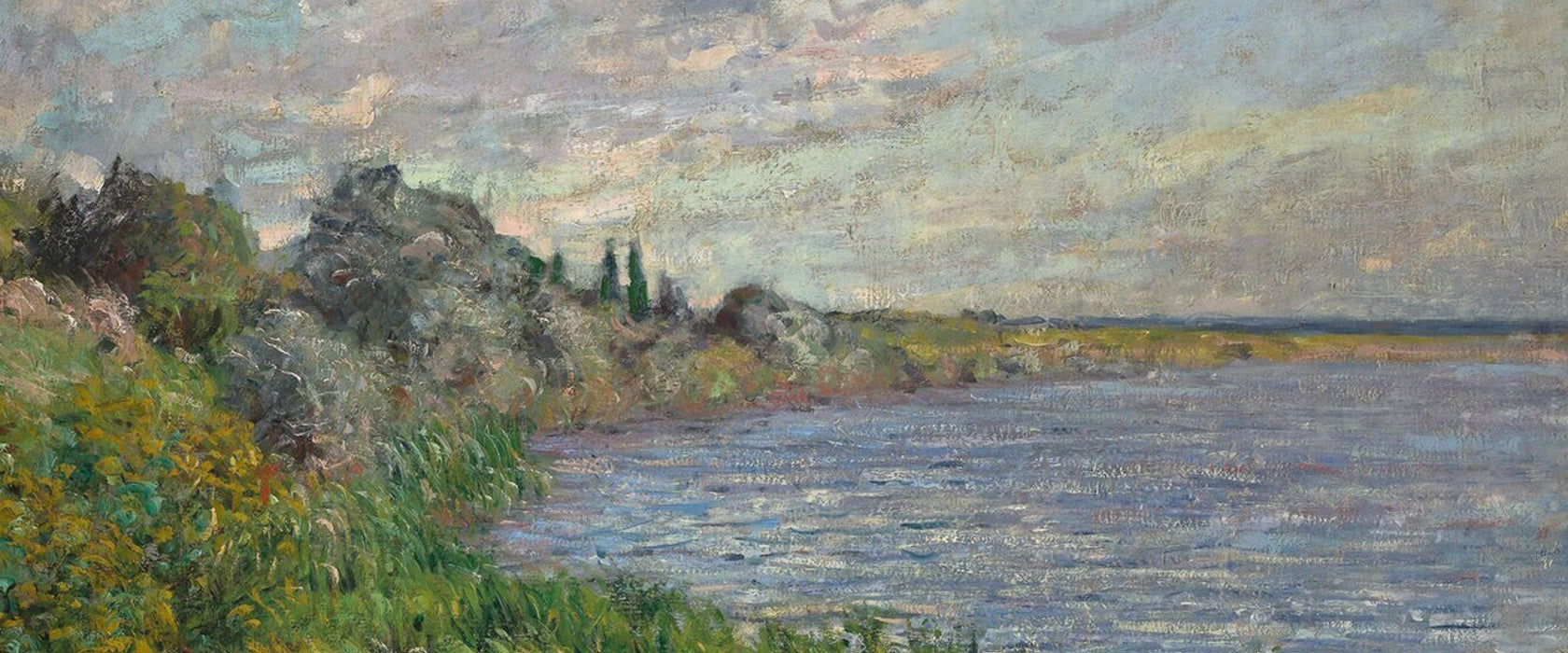 Claude Monet - Die Seine bei Vétheuil, Glasbild Panorama