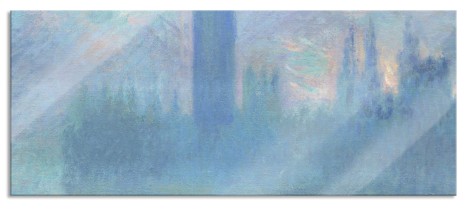 Pixxprint Claude Monet - Das Parlament von London, Glasbild Panorama