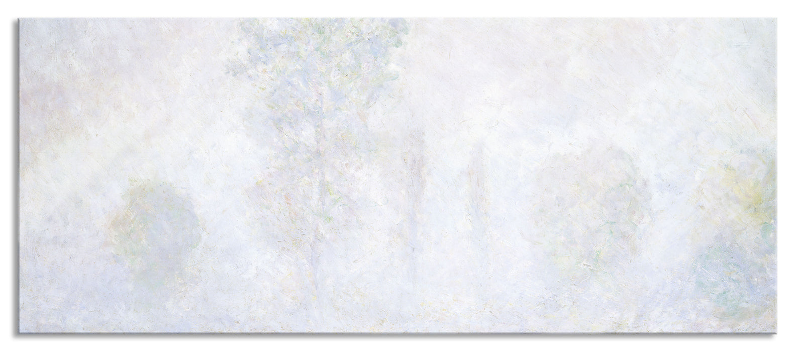 Pixxprint Claude Monet - Morgennebel, Glasbild Panorama