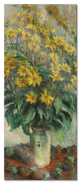 Pixxprint Claude Monet - Topinambur Blumen, Glasbild Panorama