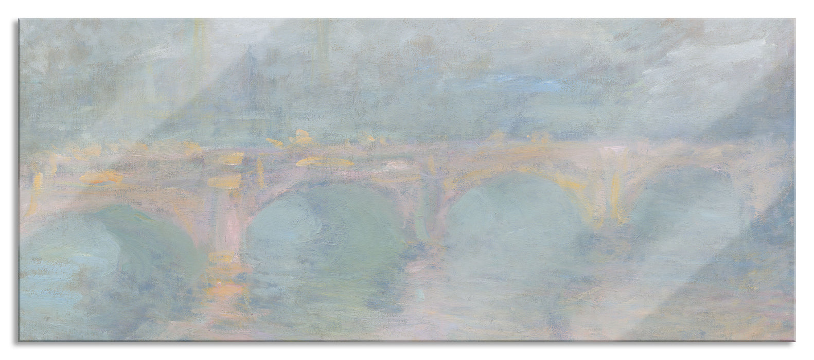 Pixxprint Claude Monet - Waterloo Brücke, Glasbild Panorama