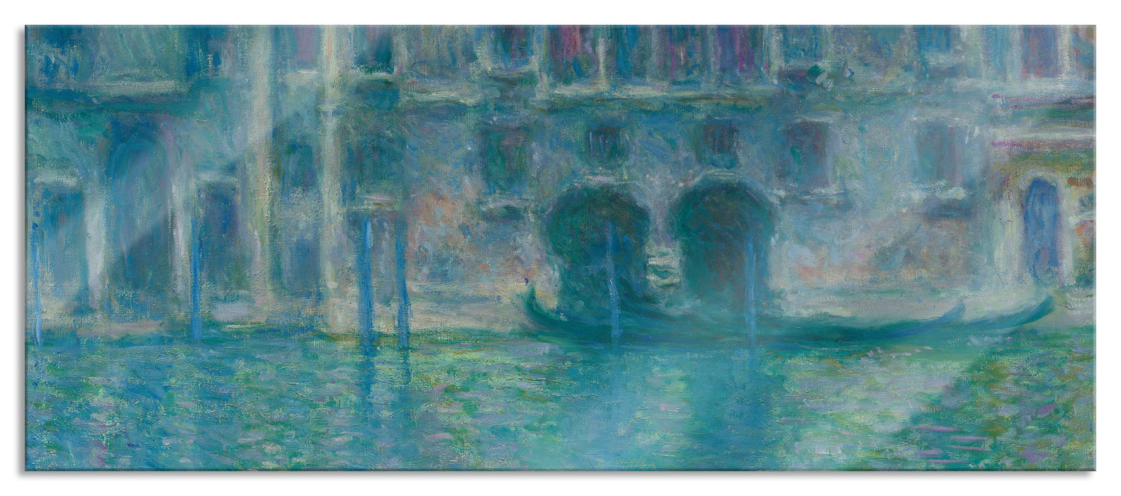 Pixxprint Claude Monet - Palazzo da Mula in Venedig, Glasbild Panorama