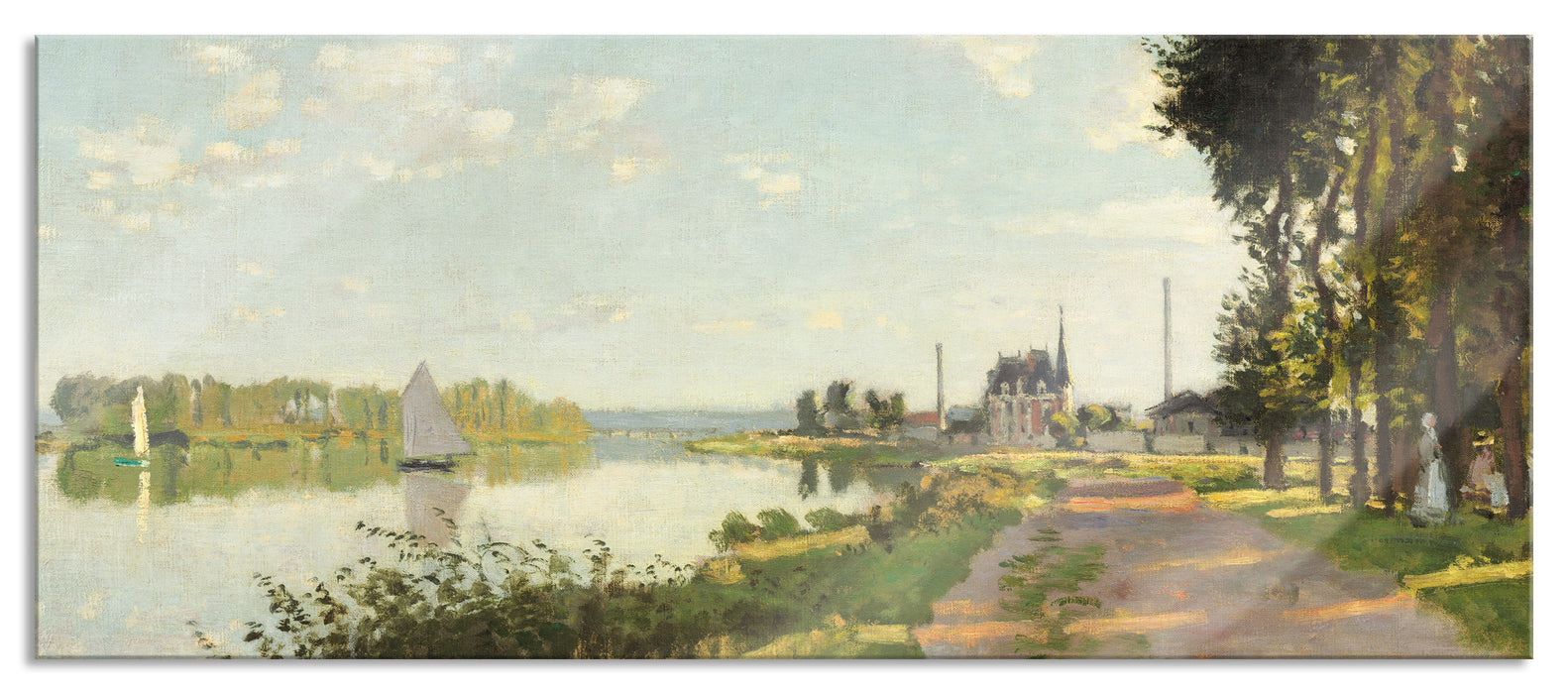 Pixxprint Claude Monet - Argenteuil, Glasbild Panorama