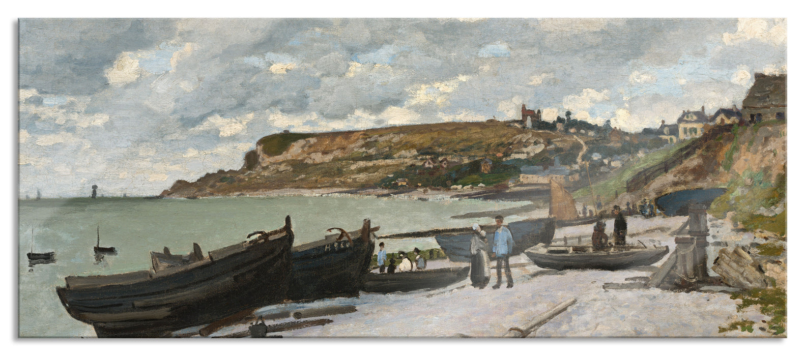 Pixxprint Claude Monet - Sainte-Adresse, Glasbild Panorama