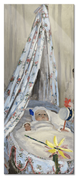 Claude Monet - Die Wiege - Camille mit Jean dem Sohn, Glasbild Panorama