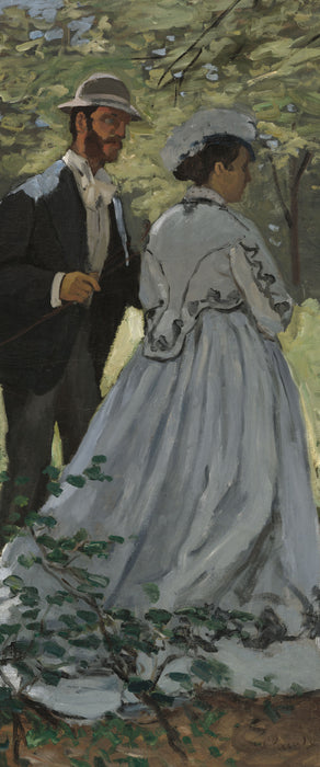 Claude Monet - Bazille und Camille Studie für Déjeun, Glasbild Panorama