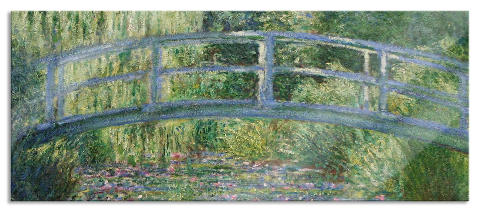 Pixxprint Claude Monet - Die japanische Brücke, Glasbild Panorama