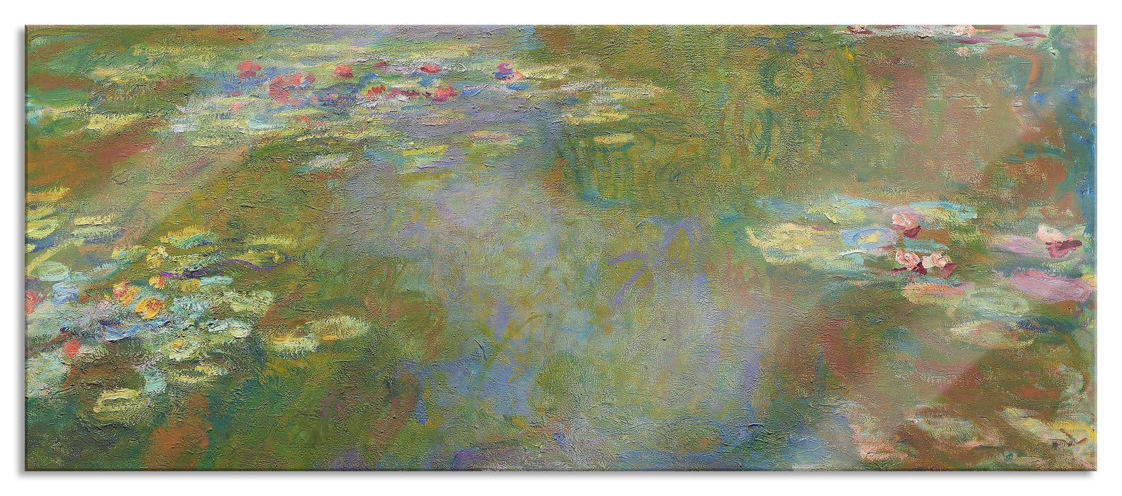 Claude Monet - Seerosenteich, Glasbild Panorama