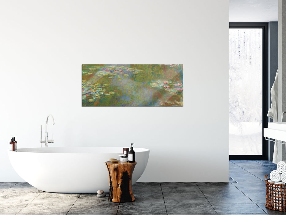 Claude Monet - Seerosenteich, Glasbild Panorama