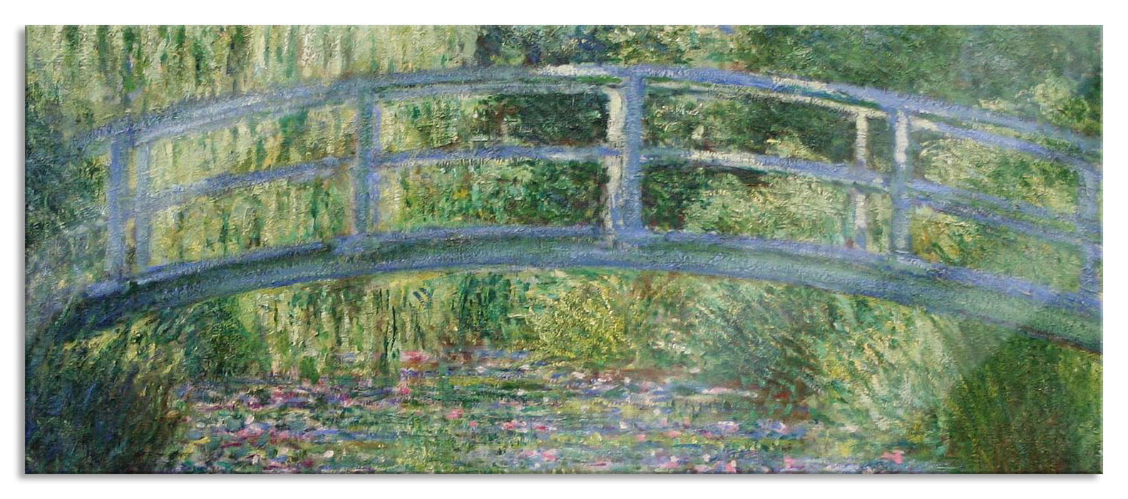 Claude Monet - japanische Brücke über den Seerosenteich II, Glasbild Panorama