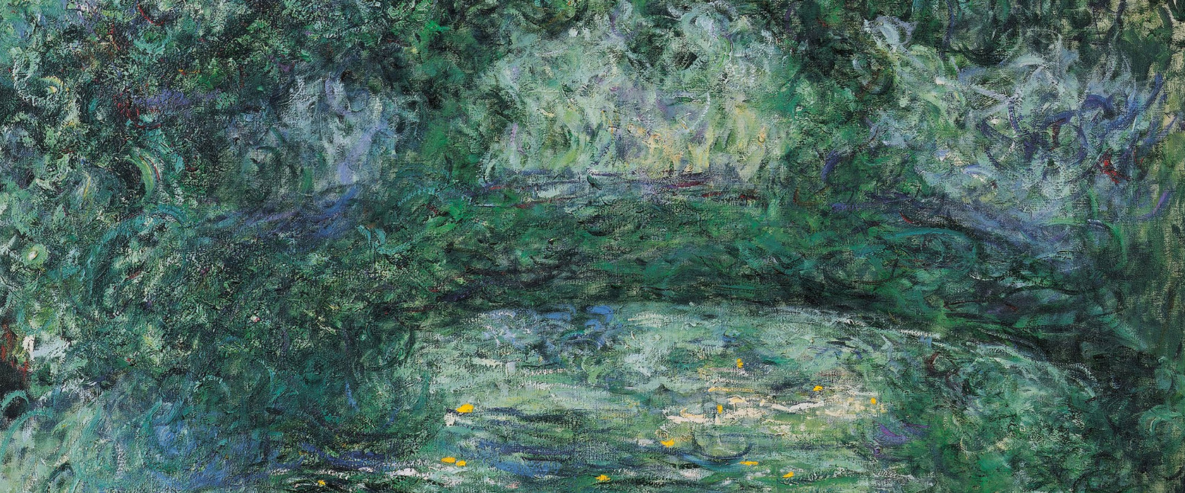 Claude Monet - japanische Brücke über den Seerosenteich III, Glasbild Panorama