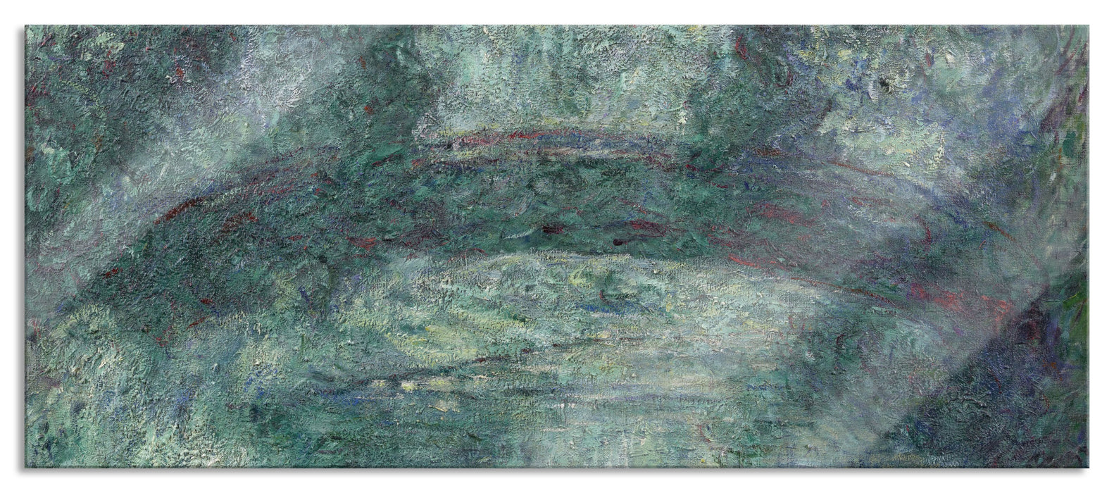 Claude Monet - japanische Brücke über den Seerosenteich IV, Glasbild Panorama