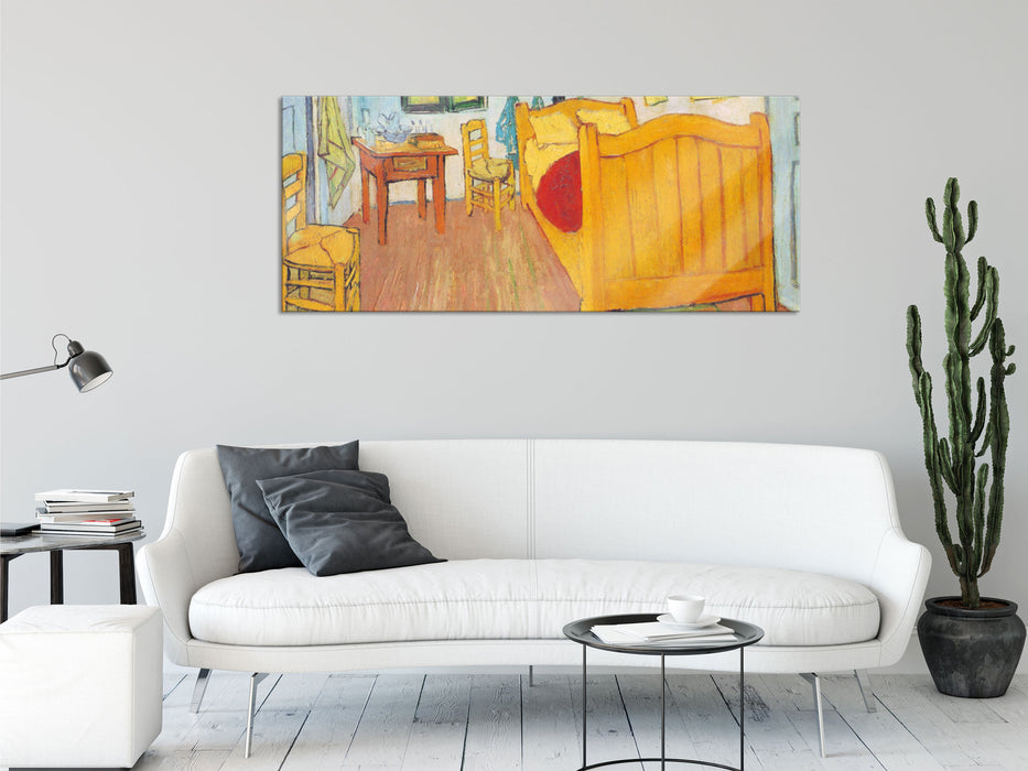 Vincent Van Gogh - Das Schlafzimmer - erste Version, Glasbild Panorama