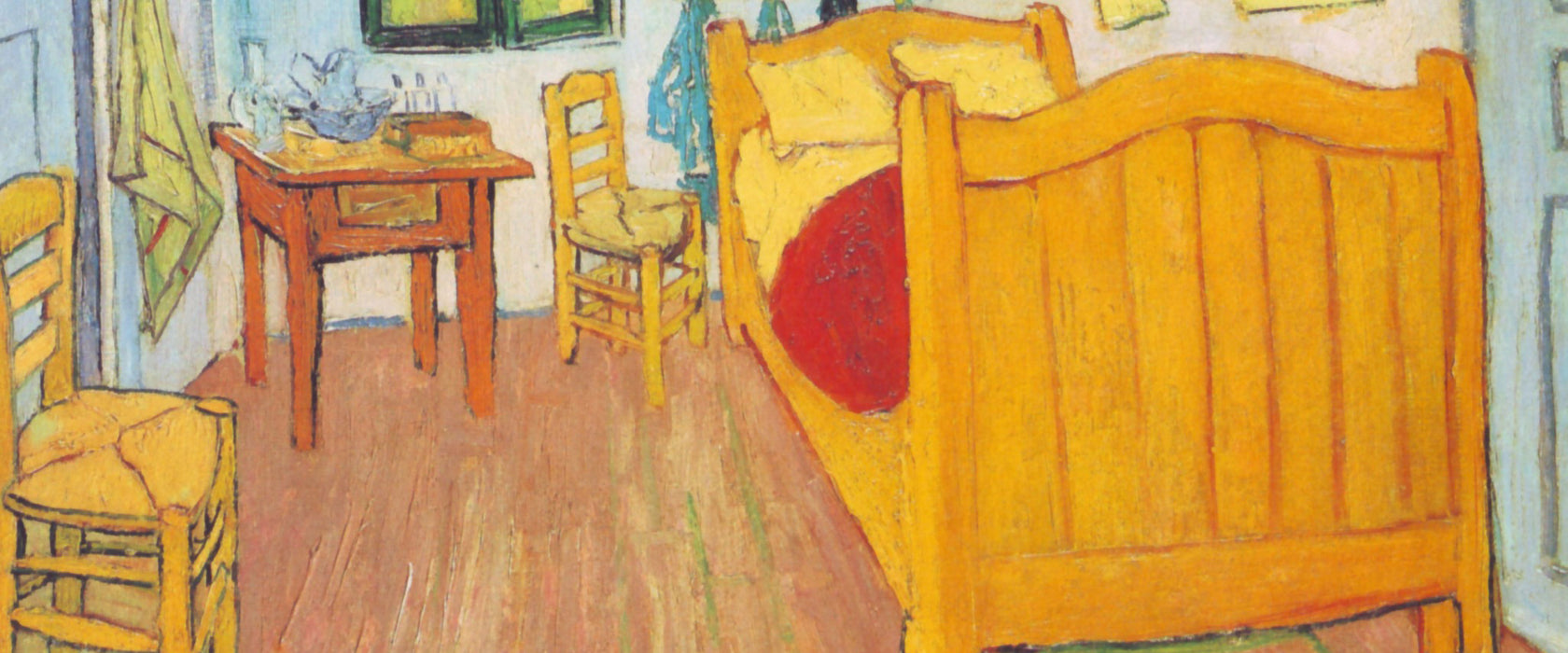 Vincent Van Gogh - Das Schlafzimmer - erste Version, Glasbild Panorama